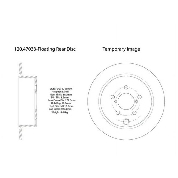 Centric 120.47033 Disc Brake Rotor
