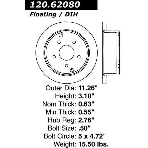 Centric 120.62080 Disc Brake Rotor