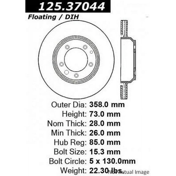 Centric 125.37044 Disc Brake Rotor Fits select: 2007-2015 AUDI Q7, 2008-2018 PORSCHE CAYENNE