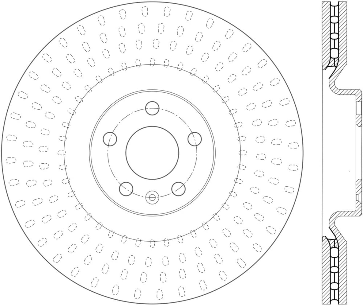 Centric 125.39052 Premium High Carbon Alloy Brake Rotor