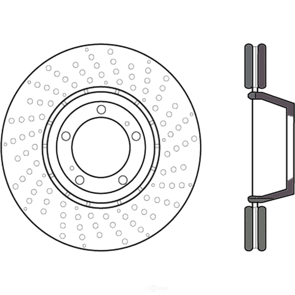 Centric 128.37071 Centric Premium OE Style Cross-Drilled Disc Brake Rotors Fits select: 2010-2011 PORSCHE 911