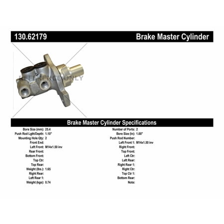 Centric 130.62179 Premium Master Cylinder - Preferred Fits select: 2013-2015 CADILLAC ATS, 2014-2016 CADILLAC CTS LUXURY COLLECTION