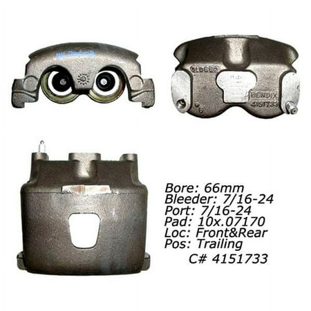 Centric 141.70003 - Remanufactured Semi-Loaded Front Brake Caliper Fits select: 1996 FREIGHTLINER CHASSIS