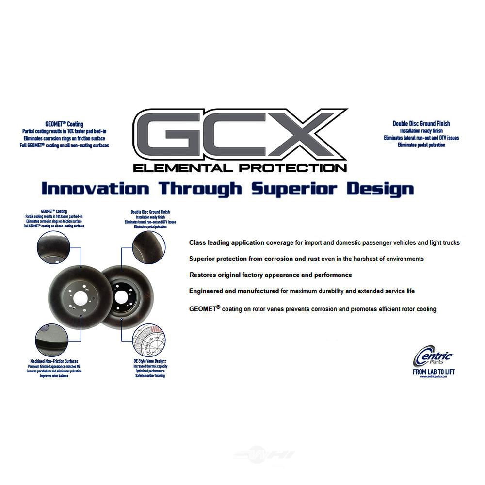 Centric 320.43016 Centric GCX Disc Brake Rotors - Partial Coating Fits select: 1997-2009,2011-2018 ISUZU NPR