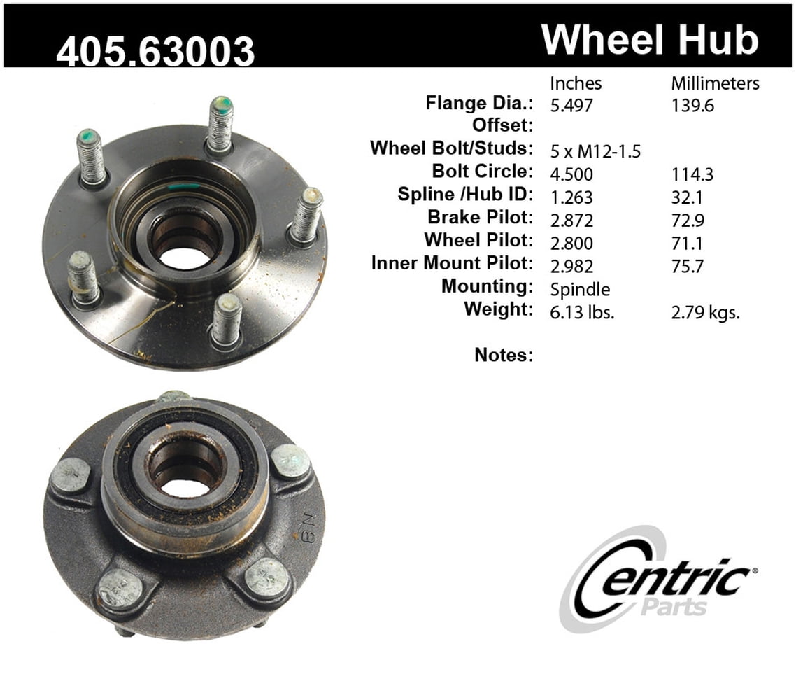 Centric 405.63003 Premium Hub and Bearing Assembly