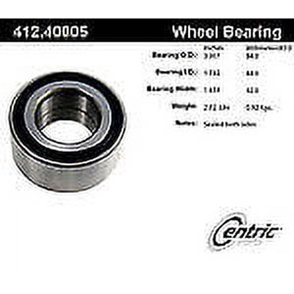 Centric 412.40005E Standard Axle Ball Bearing Fits select: 1992-1996 HONDA PRELUDE, 1987-1990 ACURA LEGEND