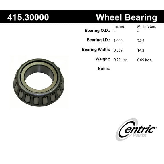 Centric 415.30000E Wheel Bearing Fits select: 1975-1976 TRIUMPH CAR TR6, 1975-1980 TRIUMPH CAR SPITFIRE