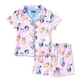 thumbnail image 1 of Centric Brands Bluey & Bingo Girls 2pc Pajama Set  Button-Down Collared Top & Shorts  Soft Poly/Spandex  Sizes 2T4T, 1 of 2