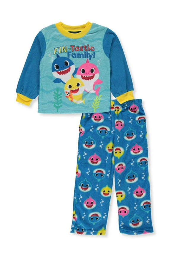 Boys Baby Shark Blue Fleece Fin-Tastic Family Infant Pajamas