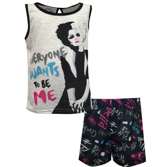 Centric Brands Girls Disney Cruella Movie Everyone Wants To Be Me Shortie Pajama (10/12)