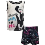 Centric Brands Girls Disney Cruella Movie Everyone Wants To Be Me Shortie Pajama 6/6X
