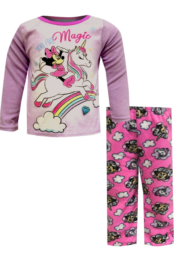 Girls Disney Minnie Mouse You Are Magic Fleece Toddler Pajamas (2T)