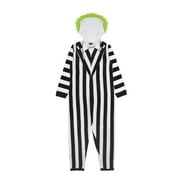 Centric Brands Mens Beetlejuice Hooded Union Suit Onesie Pajama (Medium)