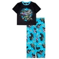 thumbnail image 1 of Centric Brands Monster Jam Boys 2-Piece Pajama Set, Viscose Spandex, Crew Neck Short Sleeve Shirt & Pants, Trucks, Sizes 6-12, 1 of 6