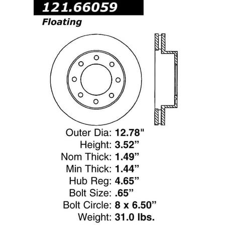 Centric C-Tek Brake Rotor, #121-66059