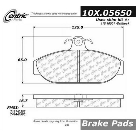 Centric Parts 100.05650 100 Series Brake Pad
