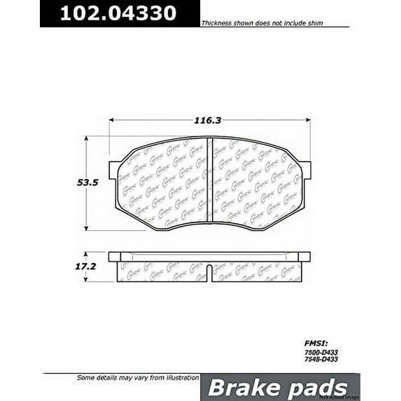Centric Parts 102.04330 C-Tek Standard Metallic Brake Pad