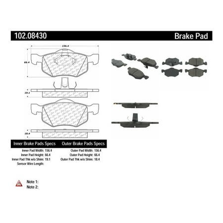 Centric Parts 102.08430 Disc Brake Pad Set For 01-07 Escape Mariner Tribute