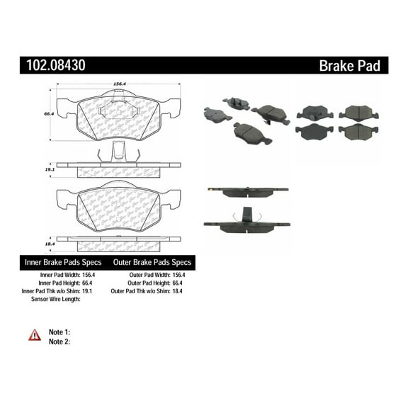 Centric Parts 102.08430 Disc Brake Pad Set For 01-07 Escape Mariner Tribute