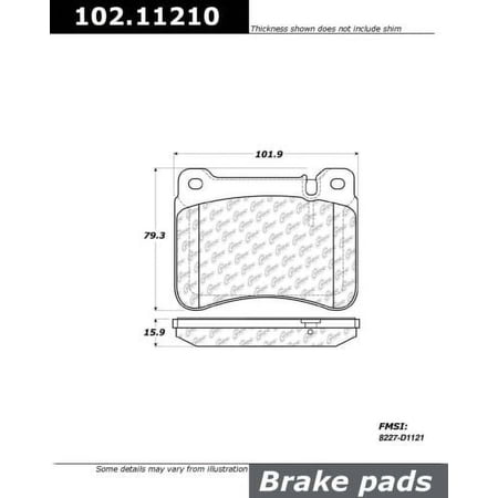 Centric Parts 102.11210 102 Series Semi Metallic Standard Brake Pad