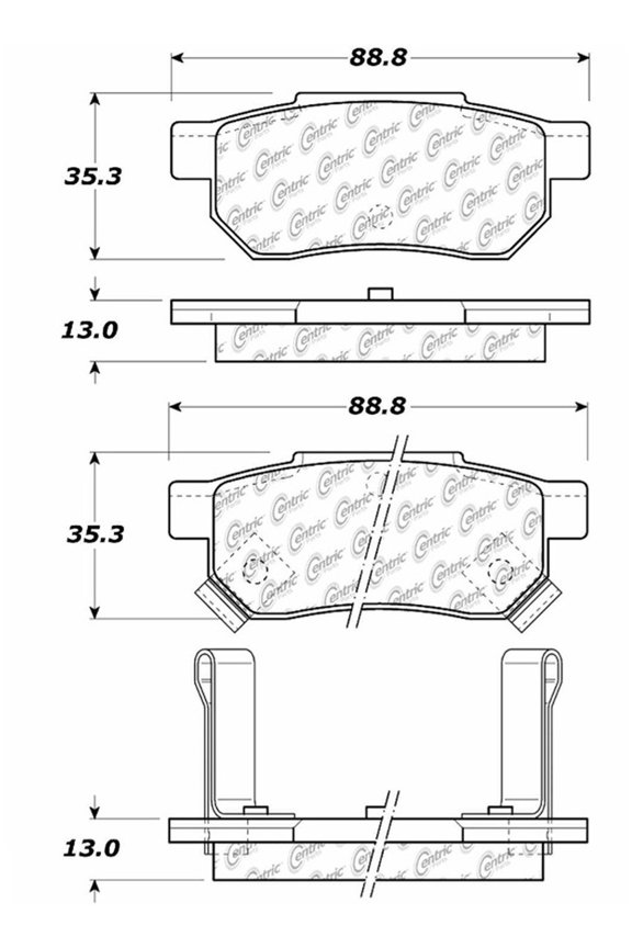 Centric Parts 103.03740 C-Tek Ceramic Brake Pads with Shims