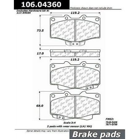 Centric Parts 106.04360 Front Brake Pad