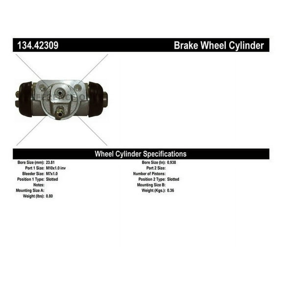 Centric Parts 134.42309 Drum Brake Wheel Cylinder Fits select: 1986-1989 NISSAN D21, 1992-1995 NISSAN PATHFINDER