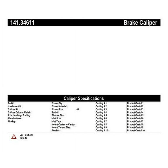 Centric Parts Disc Brake Caliper P/N:141.34611 Fits select: 2011-2013 BMW 535, 2012-2018 BMW 650