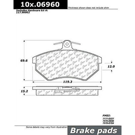 Centric Parts Disc Brake Pad P/N:100.06960