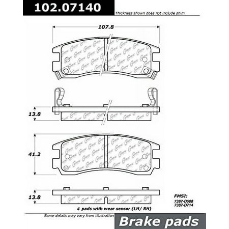 Centric Parts Disc Brake Pad P/N:102.07140
