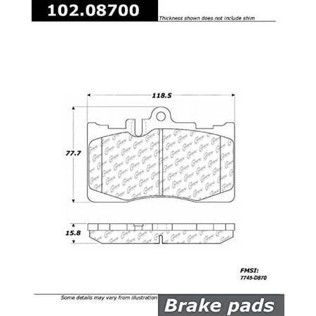 Centric Parts Disc Brake Pad P/N:102.08700