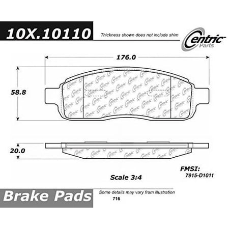 Centric Parts Disc Brake Pad P/N:102.10110