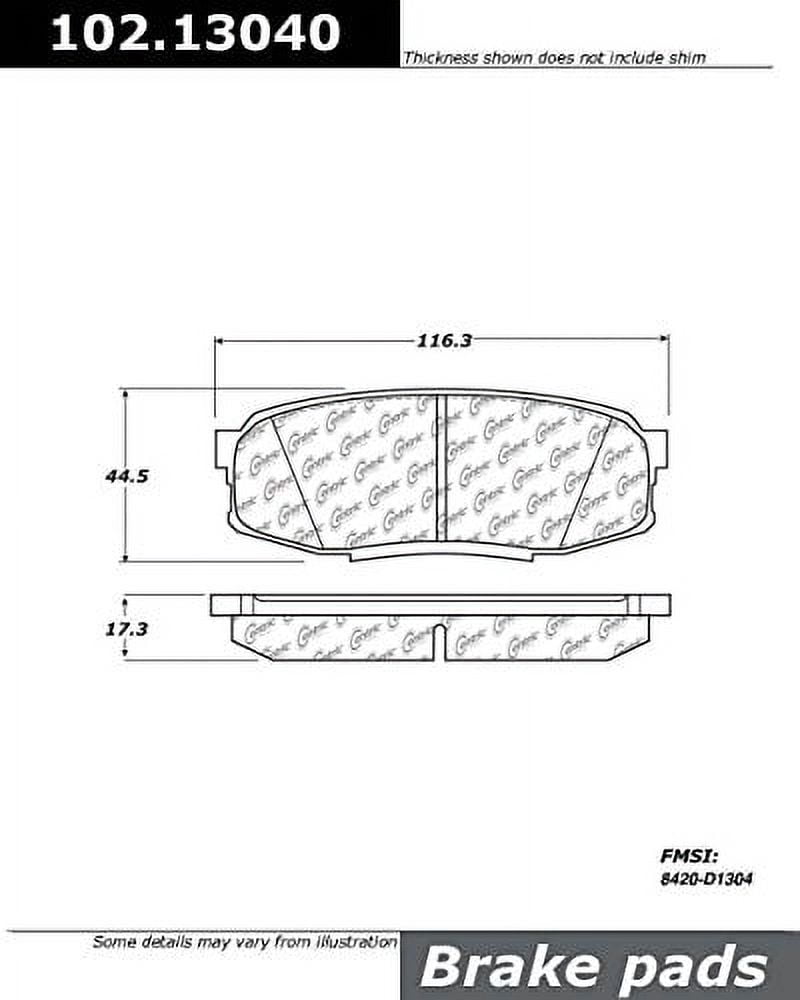 Centric Parts Disc Brake Pad P/N:102.13040
