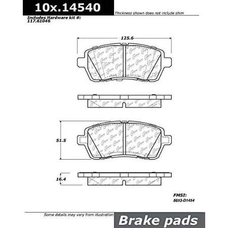 Centric Parts Disc Brake Pad P/N:102.14540