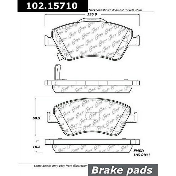 Centric Parts Disc Brake Pad P/N:102.15710