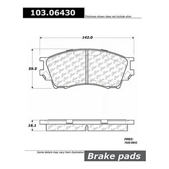 Centric Parts Disc Brake Pad P/N:103.06430