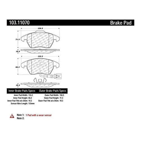 Centric Parts Disc Brake Pad P/N:103.11070