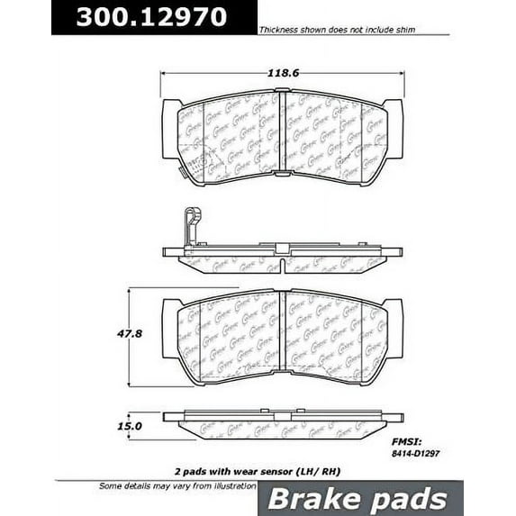 Centric Parts Disc Brake Pad P/N:300.12970