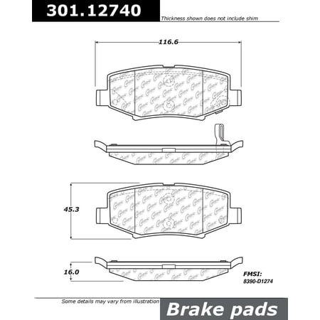 Centric Parts Disc Brake Pad Set 10518980