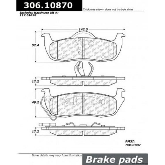 Centric 06-10 Jeep Commander / 06-10 Grand Cherokee (Exc SRT-8) Rear Brake Pads