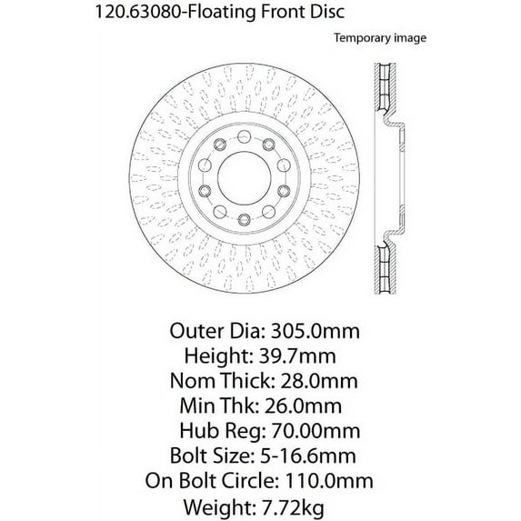 Centric Parts Disc Brake Rotor 120.63080