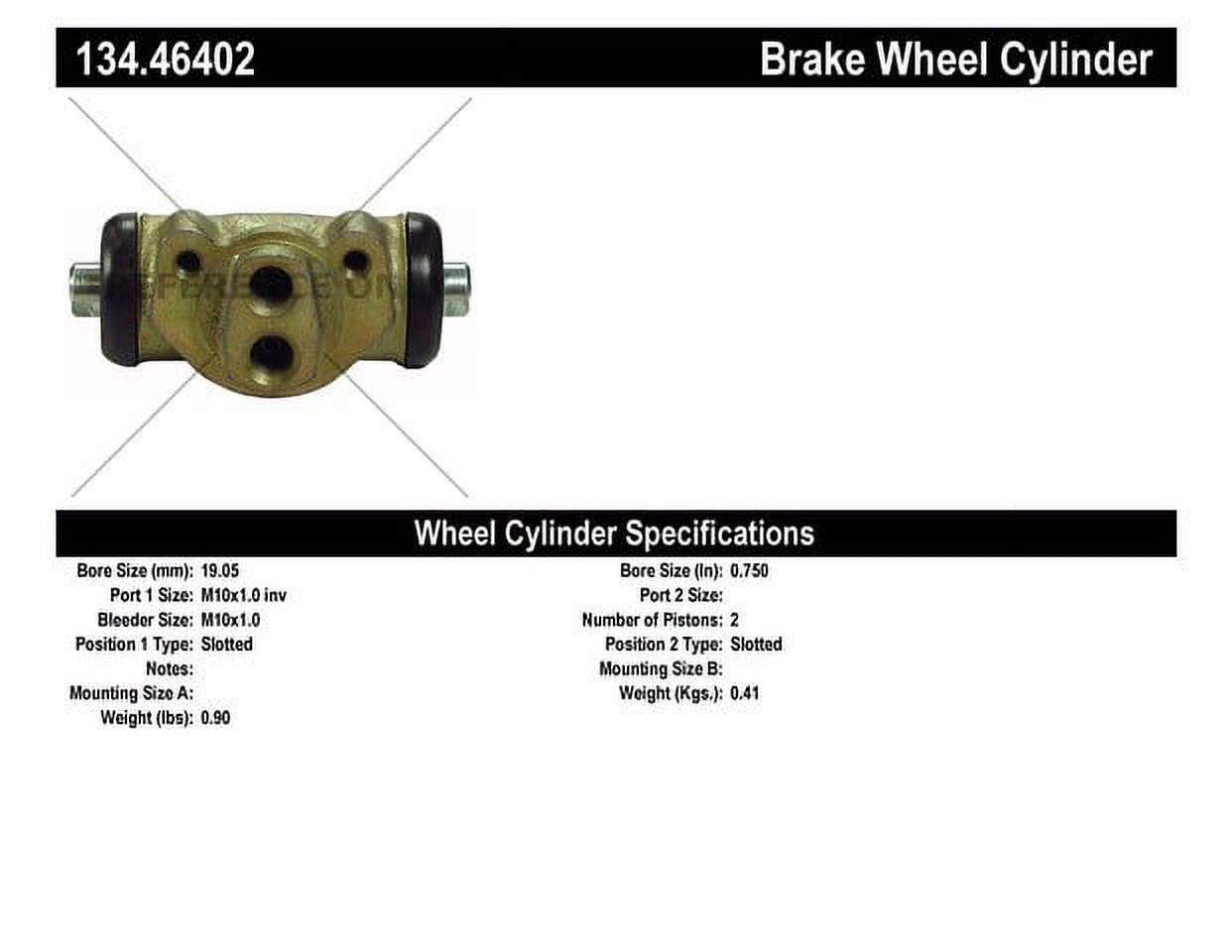 Centric Parts Drum Brake Wheel Cylinder P/N:134.46402 Fits select: 1978-1979 DODGE COLT, 1976-1980 PLYMOUTH ARROW