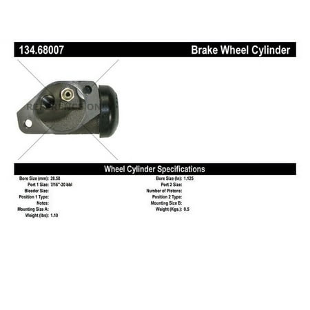 Centric Parts Drum Brake Wheel Cylinder P/N:134.68007 Fits select: 1966 FORD F350, 1966 FORD PARCEL CHASSIS