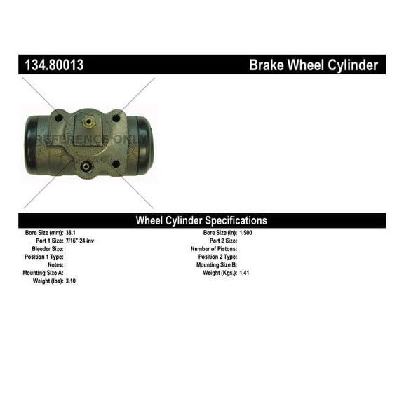 Centric Parts Drum Brake Wheel Cylinder P/N:134.80013 Fits select: 1967-1970 CHEVROLET C30, 1969-1970 GMC C3500