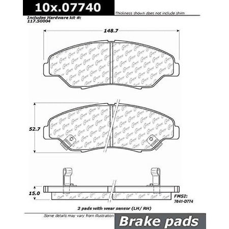 Centric Parts, Inc. 104.07740 Semi-Metallic Brake Pads