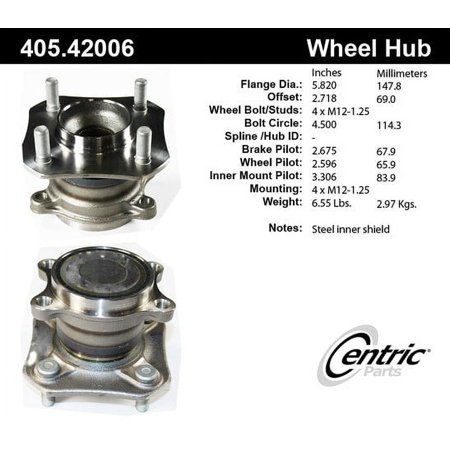 Centric Parts Wheel Bearing and Hub Assembly P/N:405.42006