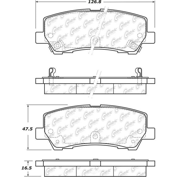 Centric Premium Ceramic Brake Pads with Shims