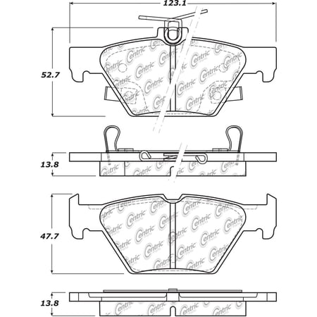 Centric Premium Ceramic Pads with Shims and Hardware