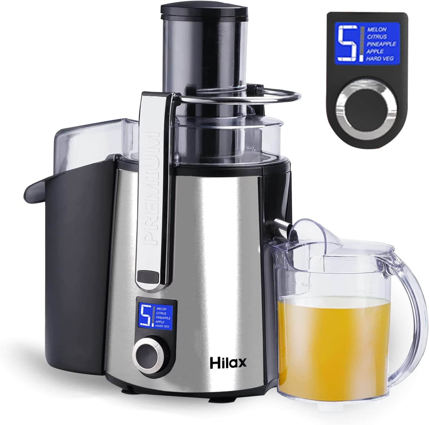 Centrifugal Juicer Machine LCD Monitor 1100W Juice Maker Extractor, 5
