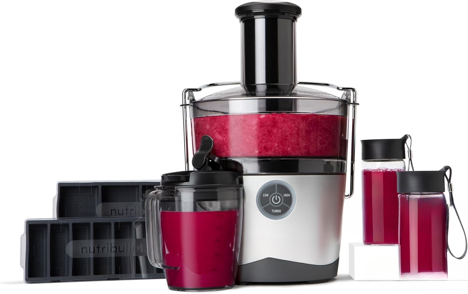 Open Box Centrifugal Juicer Machine for Fruit, Vegetables, and Food Prep, 27 Ounces/1.5 Liters, 1000 Watts, Silver,